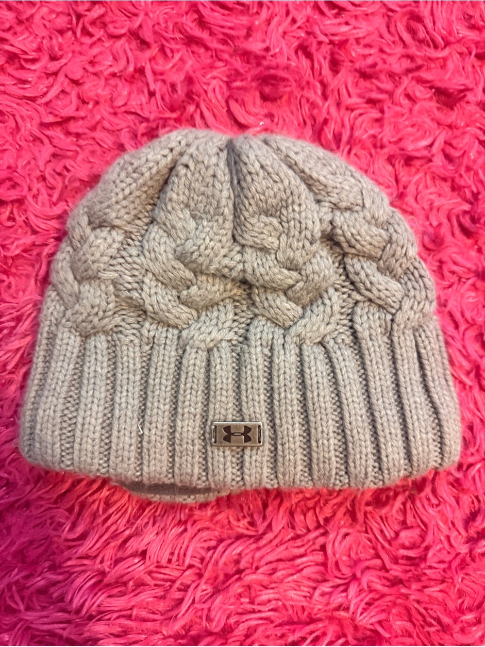 Under Armour Taupe Cable-Knit Beanie